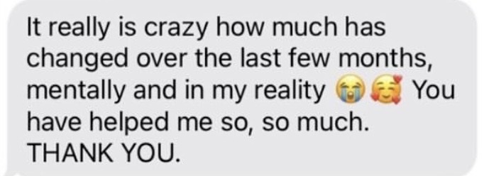 Client message about developing self-trust